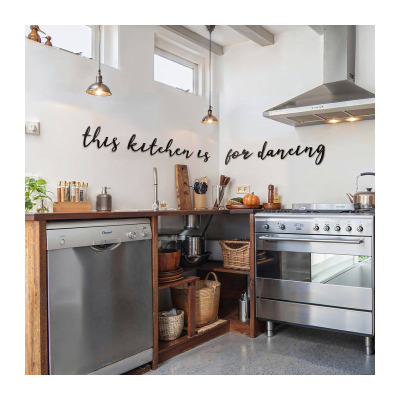 «This Kitchen Is For Dancing», art mural en métal - 5 pièces