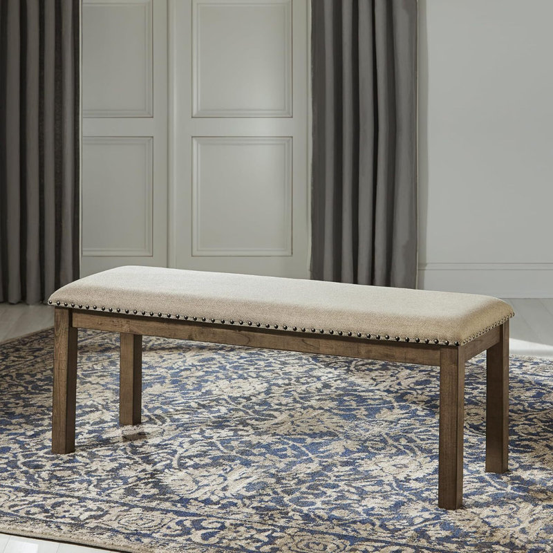 Banc de salle à manger décontracté rustique, gris et brun