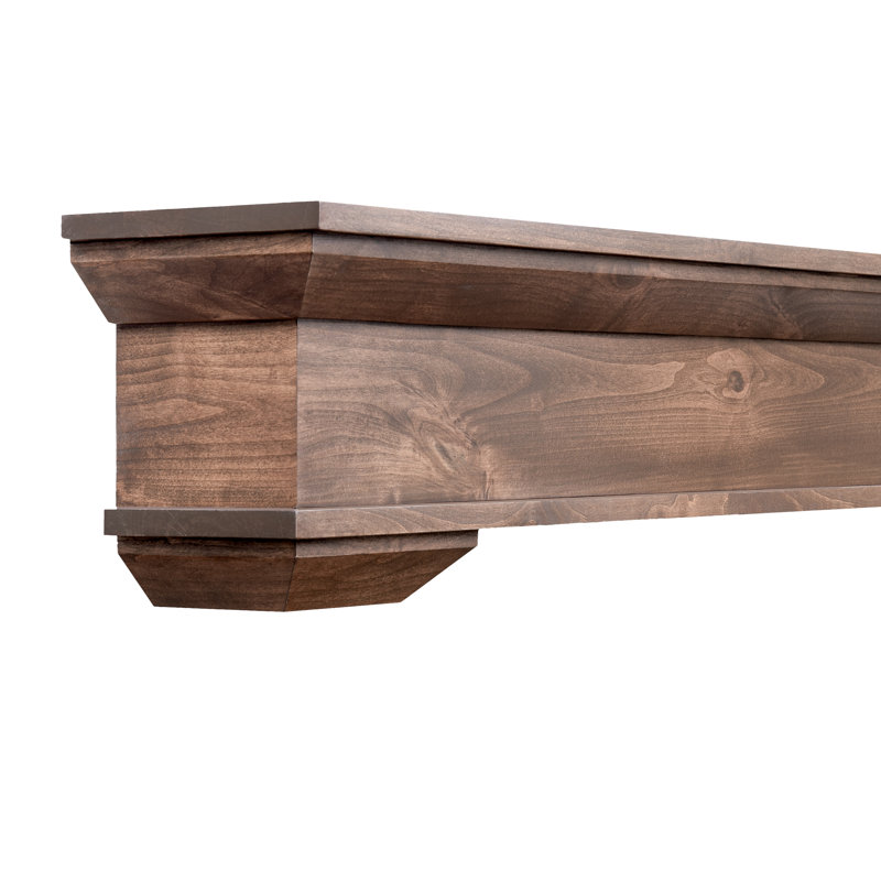 Manteau de cheminée avec corbeaux Capri, Bois brun, 48"
