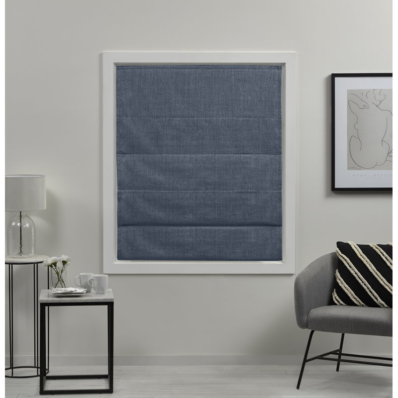 Store romain occultant 100% Exclusive Home Acadia, l 34 po x L 64 po, Bleu Chambray