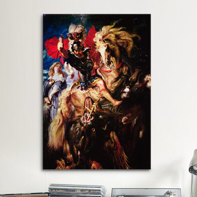 «St. "George and the Dragon" par Peter Paul Rubens, reproduction d'art sur toile