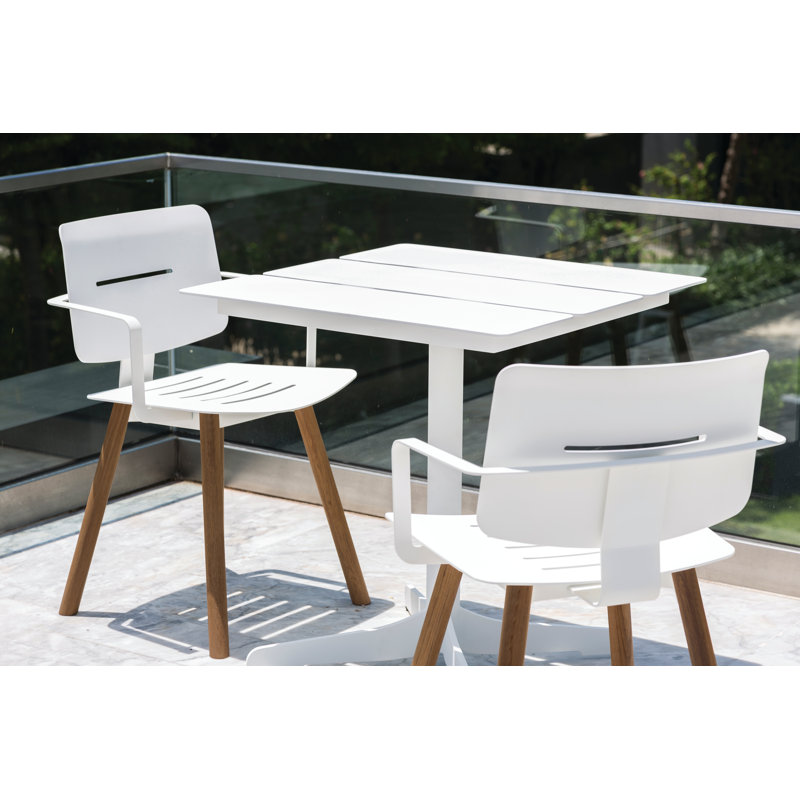 Table carrée Ceru, l 27,5 po x L 27,5 po x H 29,5 po, Blanc, Stratifié haute pression blanc