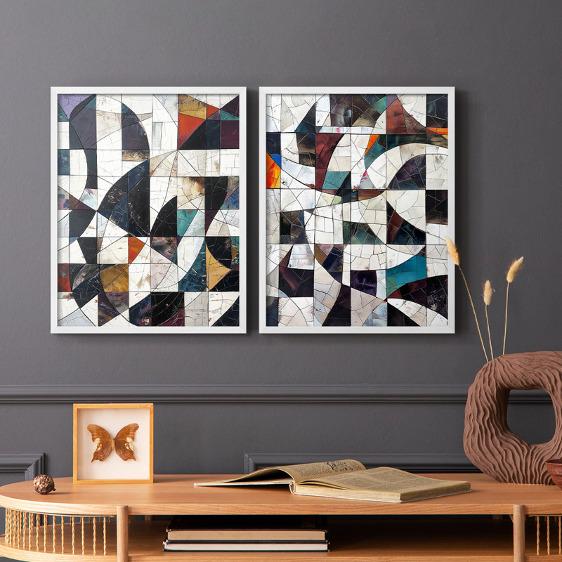 Série ABSTRACT LXI - reproduction encadrée de qualité supérieure - prête à être accrochée - aucun clou requis - aucun clou requis