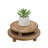 Set of 2 Round Wooden Display Risers, Farmhouse Wood Risers with Carved Pattern Design