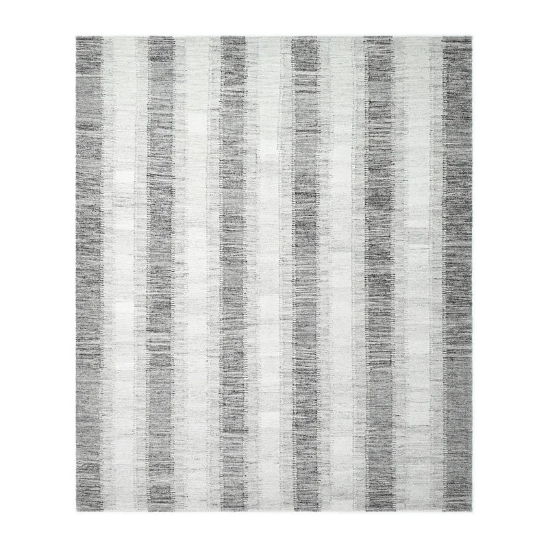 Levi Hand Knotted Tencel Geometric Area Rug in Brown/Gray, Rectangle 8' x 10'