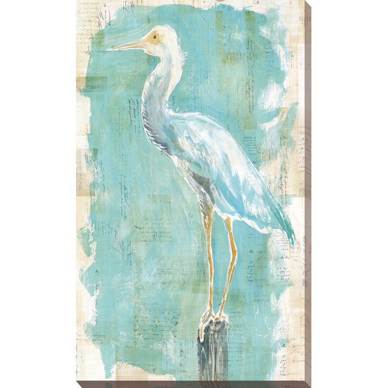 « côtier aigrette ii v2 »-impression sur toile tendue, H 48 po x l 28 po