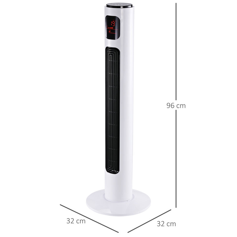 HOMCOM Belfry Karlie 96Cm Oscillating Tower Fan, White