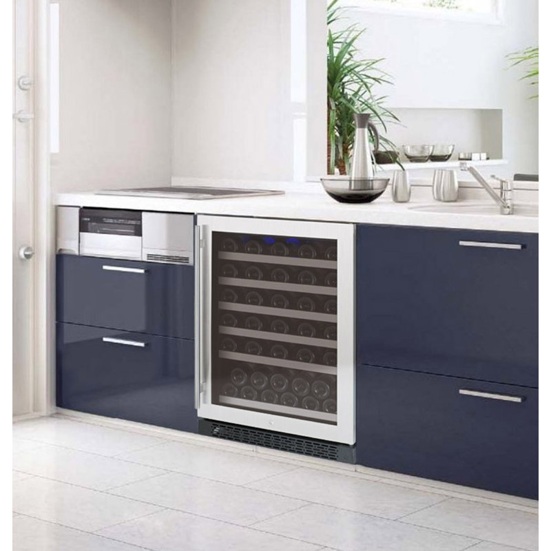 Allavino FlexCount Series 56 Bottle Single Zone Undercounter Wine Refrigerator with Stainless Steel Door - Right Hinge, Right