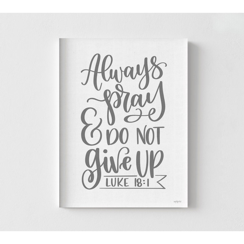 «Always Pray», affiche encadrée de Luc 18: 1, art mural d'entrée de ferme rustique, impression d'affiche biblique extra large Luke, idée de cadeau positif