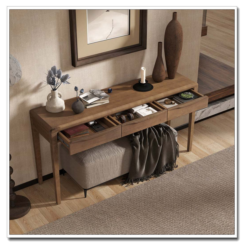 59.84'' Elegant Console Table, Brown