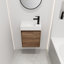 Petit meuble-lavabo flottant de 18 pouces avec lavabo simple, convenant à une petite salle de bain