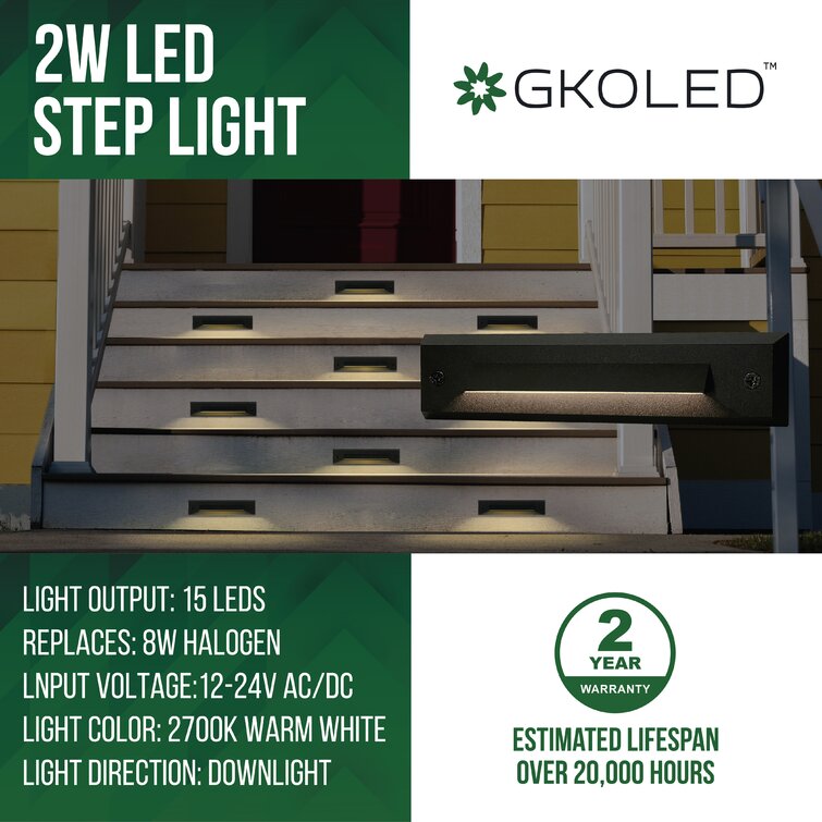 GKOplus Black Low Voltage Integrated LED Step Light Pack Wayfair