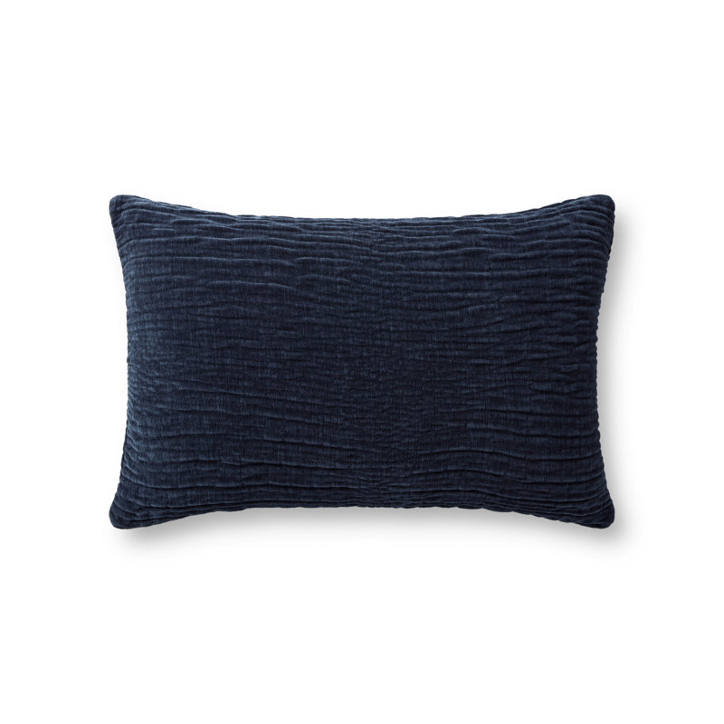 Housse et insert de coussin texturé réversible Edan, Duvet, H 13 po x l 21 po, Bleu marine