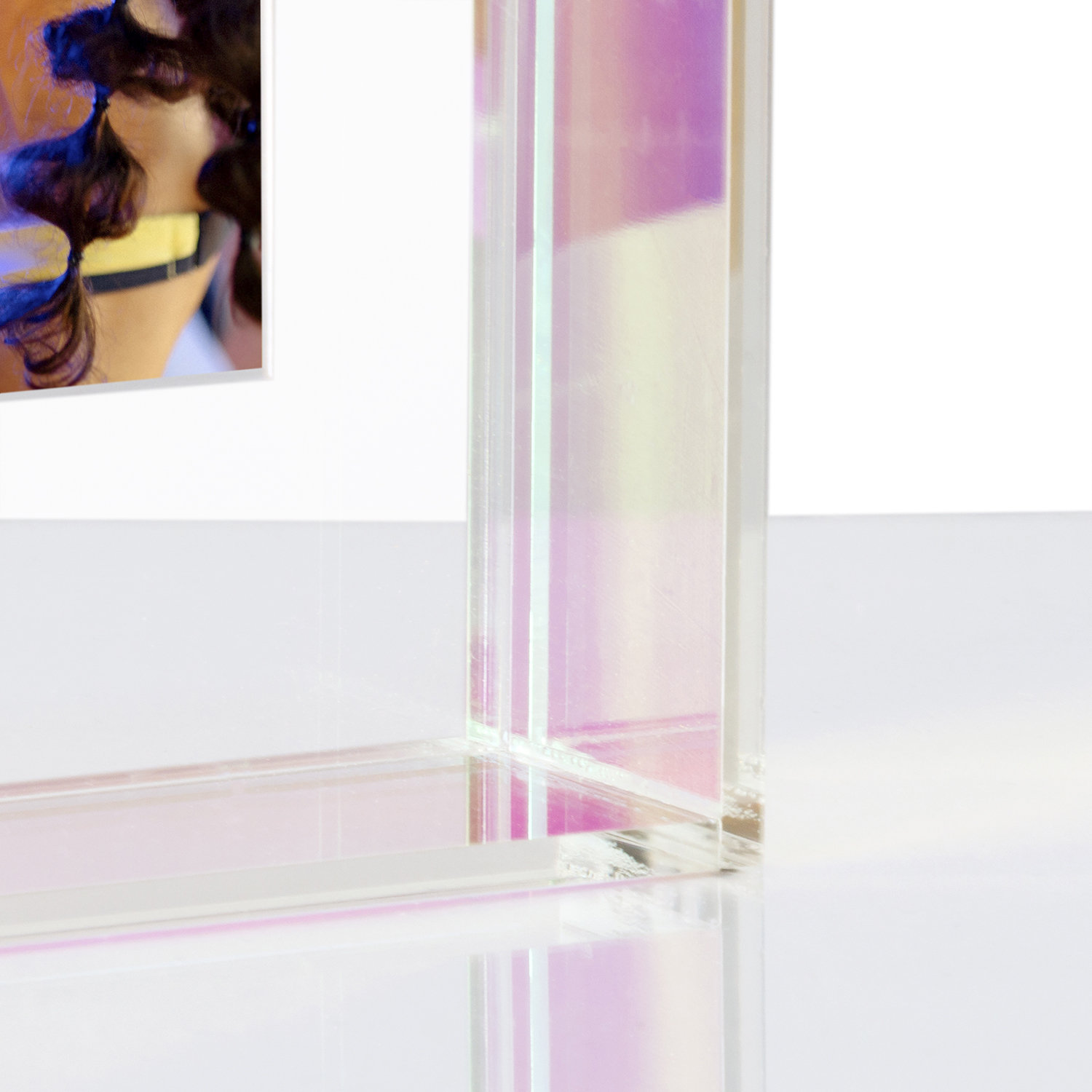 Acrylic Picture Frame, Rainbow Iridescent, 8" x 8"