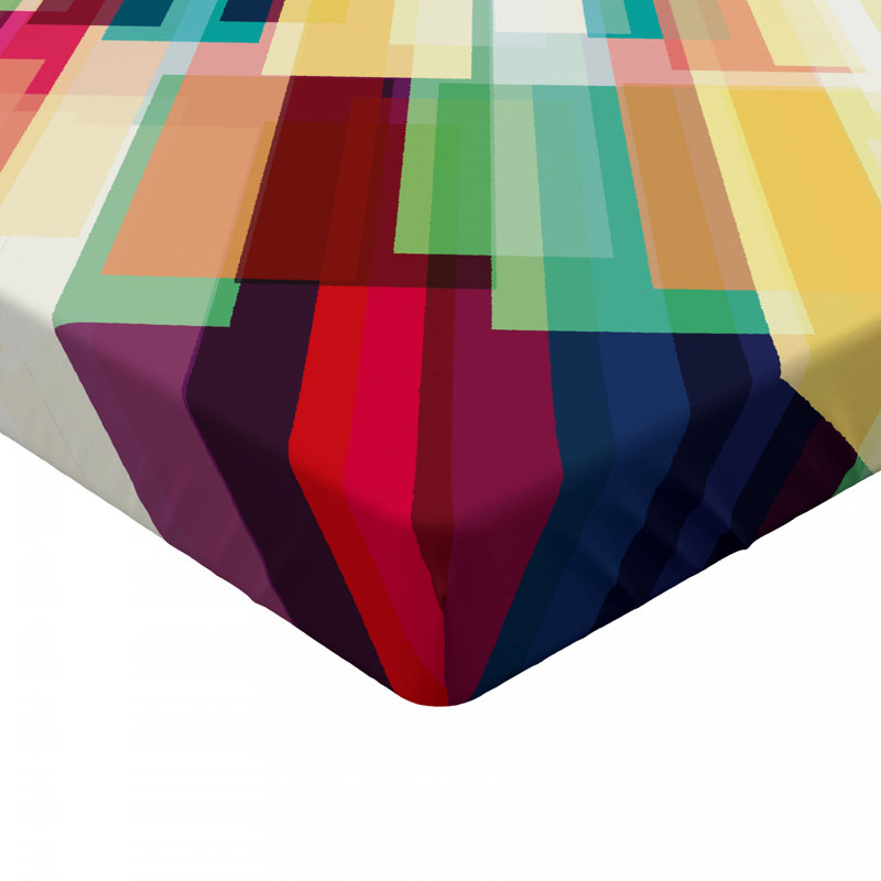 Microfiber Abstract Fitted Sheet, Twin Fitted Sheet