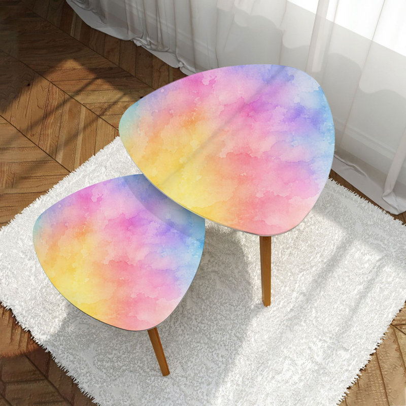 Ensemble de 2 tables basses gigognes Triangle