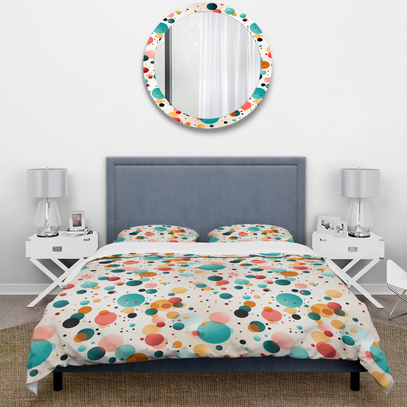 Ensemble de housse de couette à pois Vibrant Multicolor Polka Dots Pattern III