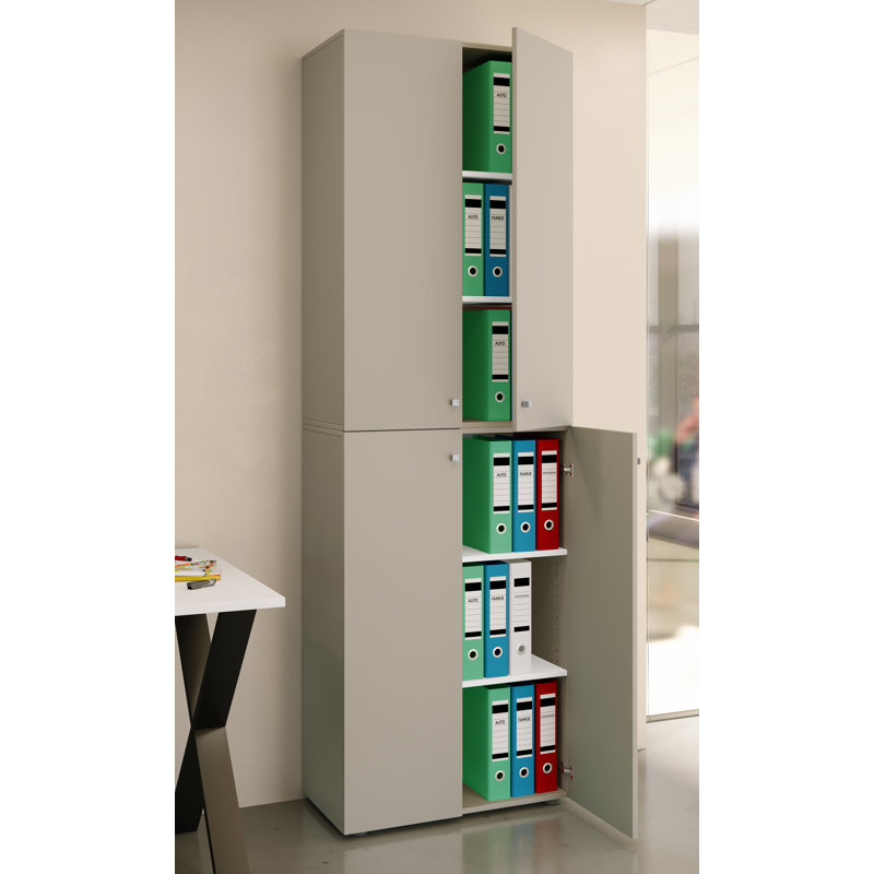 Amaurys Storage Cabinet, Grey/Brown/Blue