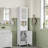 Rior Freestanding Linen Cabinet, Tall Bathroom Cabinet, with a Drawer, Adjustable Shelves, Modern Style-1405621029