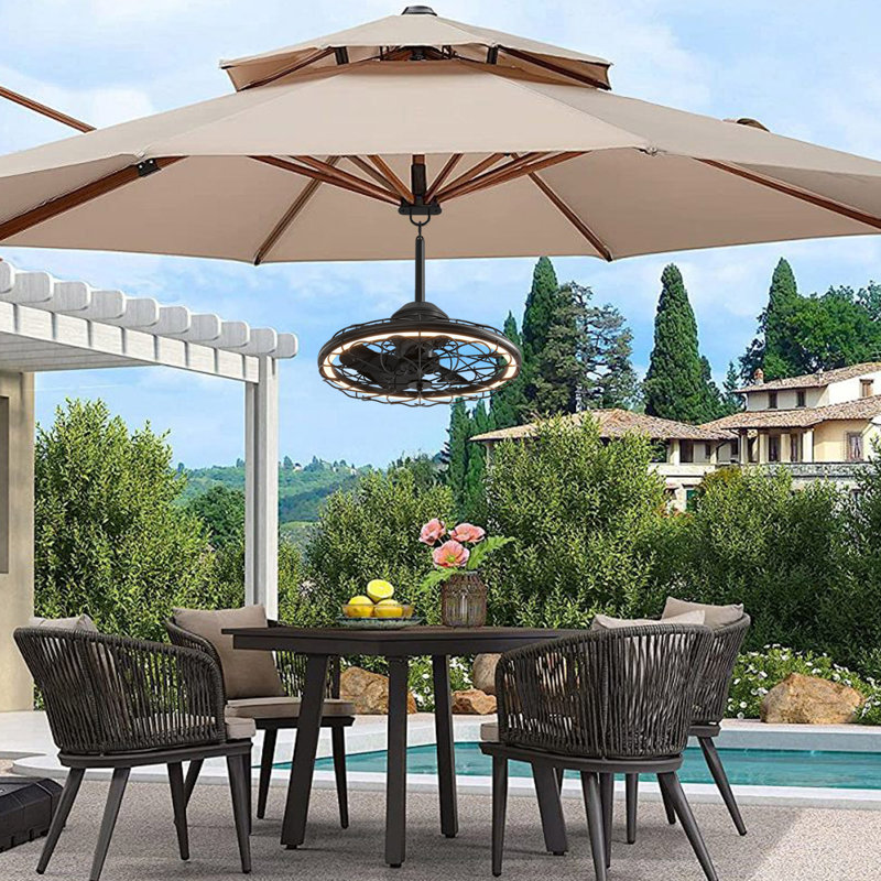 fans for patio umbrella 20“ Outdoor Ceiling Fans With Lights Waterproof Gazebo Fan With Remote Control Williston Forge