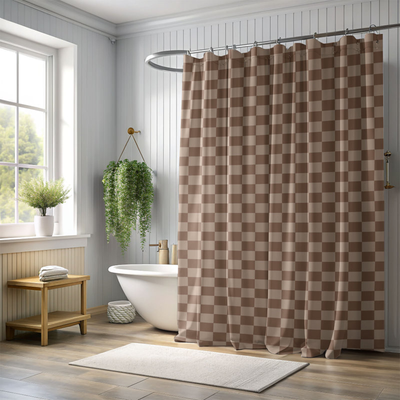 Cosy - Rideau de douche Premium, H 74 po x l 71 po, Brun