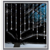 The Holiday Aisle® 50 Lt Window-Cicles LED Morphing Light Set With Beads, Pure White, Transparent Wire
