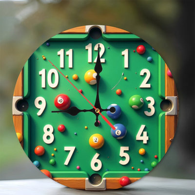 Jeu de billard avec boules colorées et table