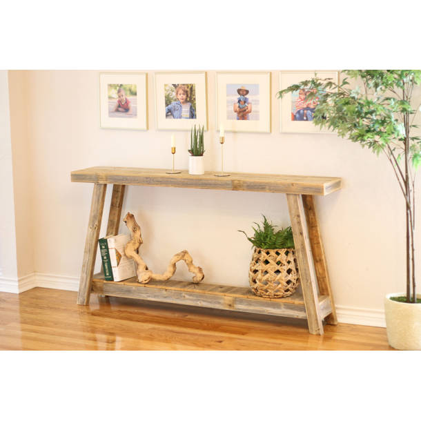 Gracie Oaks Wendie 60'' Solid Wood Console Table 