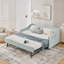 Lit de jour simple rembourré convertible 3-en-1 avec couchette et poches de rangement-1020564906