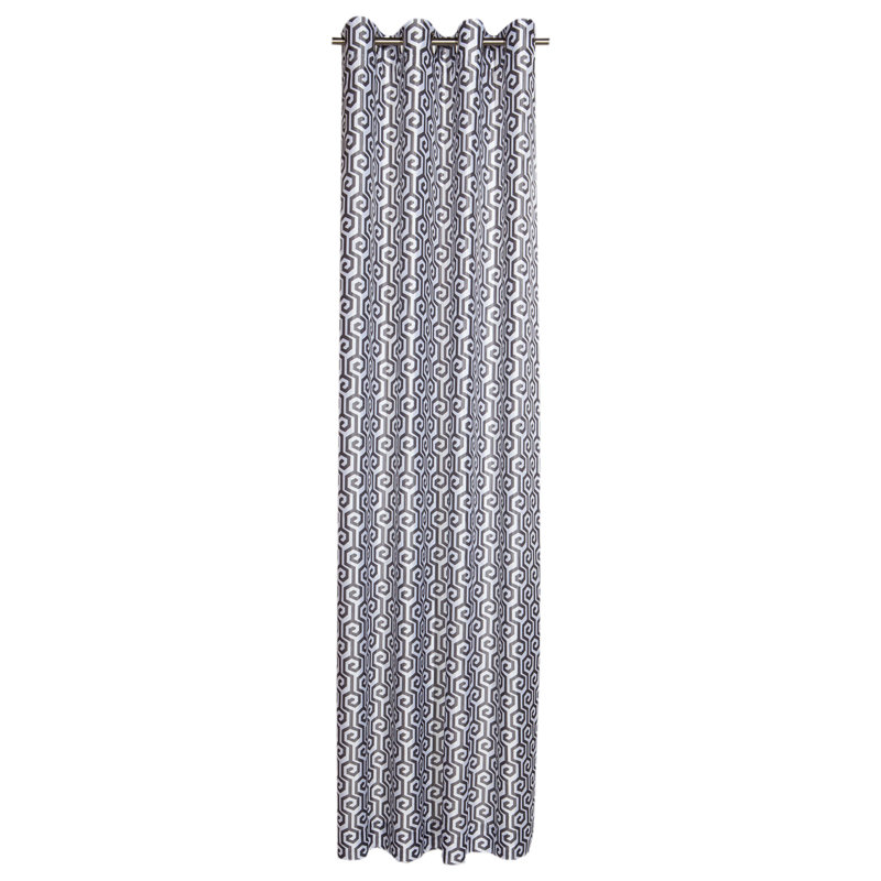 Antigone Room Darkening Curtain Pair, Gray/White