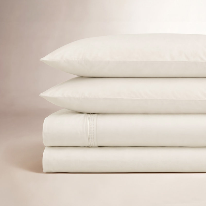 Ensemble de draps en percale raffinée biologique, Ensemble de draps pour lit simple avec 1 taie d'or, Dew