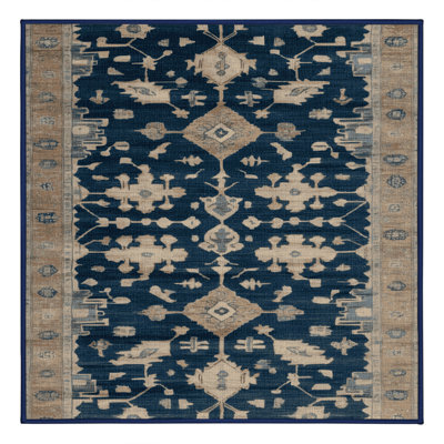Tapis bleu lavé à la machine