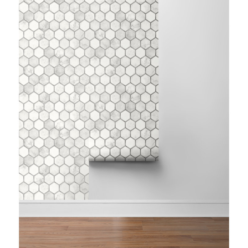 Rouleau de papier peint adhésif L 18 pi x l 20,5 po Cefferillo, L 18 po x l 20,5 po, Argent