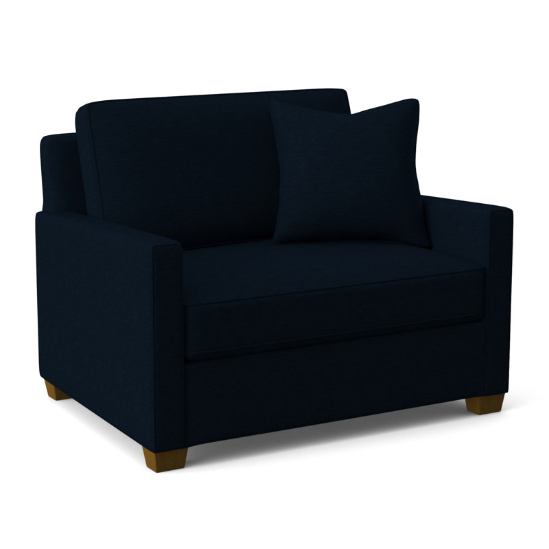 Nicklaus Upholstered 49'' Sleeper Sofa, Havana Finish, Kensington Traditional; 0611-66, Gel Memory Foam Mattress