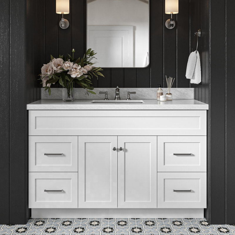 Ensemble de meuble-lavabo simple 55 po Hamlet, Blanc