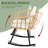 Postfield 3 Piece Outdoor Wicker Rocking Bistro Set with Tempered Glass Coffee Table and Cushions for Balcony Patio Porch