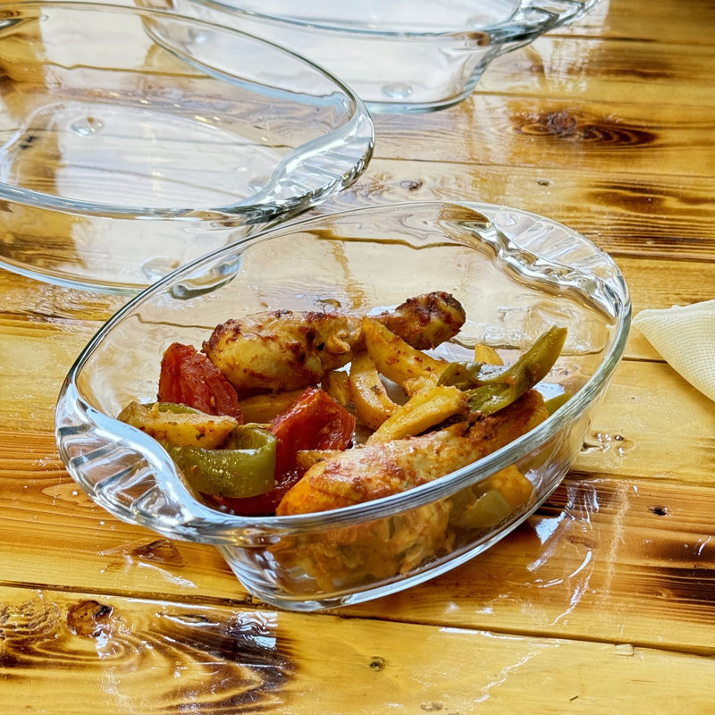 Prima Clear Cristalline Glass Oblong Oven Dish Set of 3