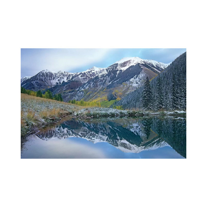 Pond and Mountains, Maroon Bells Snowmass Wilderness Area, Colorado 1 Piece Wrapped Canvas Painting