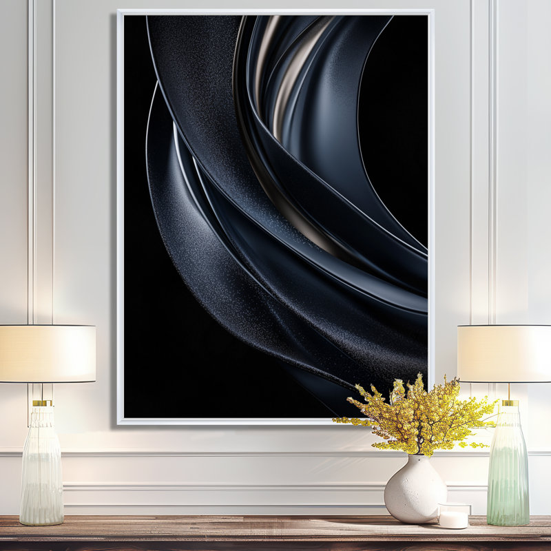 Bedford - Abstract Wall Art, H 40 po x l 30 po, Impression encadrée flottante, Blanc