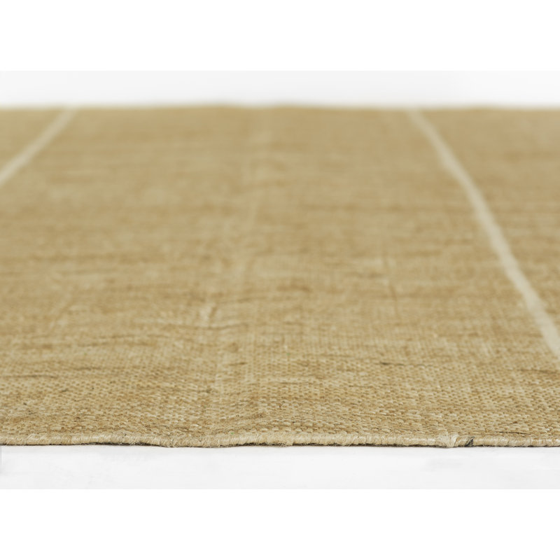 Striped Area Rug in Tan, Rectangle 6'3" x 9'