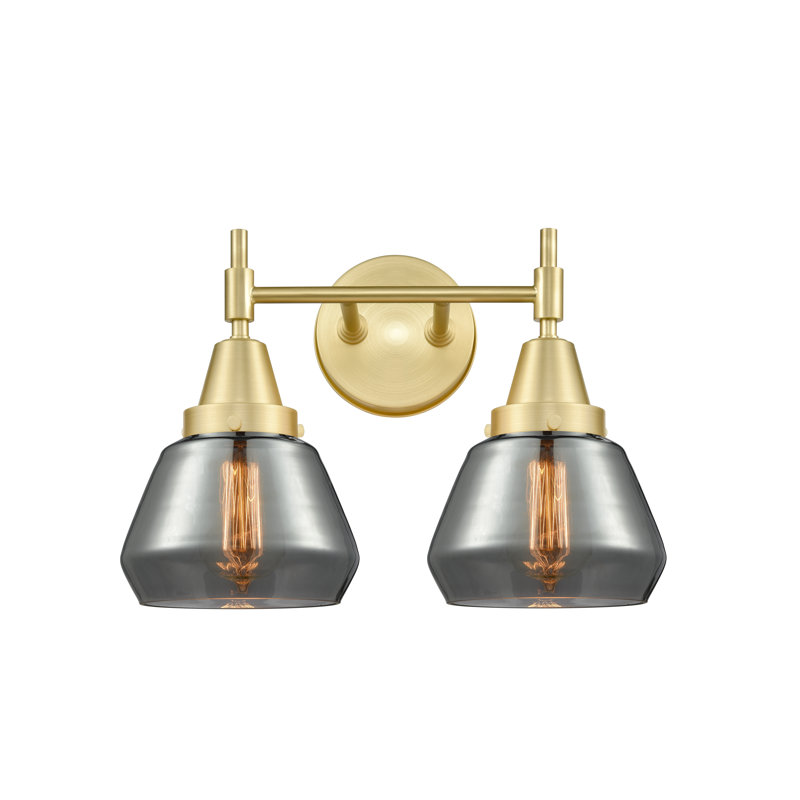 Gayle 2 - Light Dimmable Vanity Light, 4 Watt Vintage LED Bulb, Plated Smoke, Satin Brass