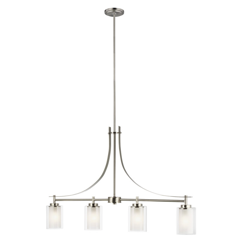 Elmwood Park Four Light Island Pendant from Generation Lighting , Brushed Nickel, No