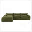 Canapé de 116 po entièrement compressé avec mousse haute densité, aucun assemblage requis, conception sans pieds sans cadre, dossier et coussin de siège intégrés, combinaison libre, chenille de particules-90220616