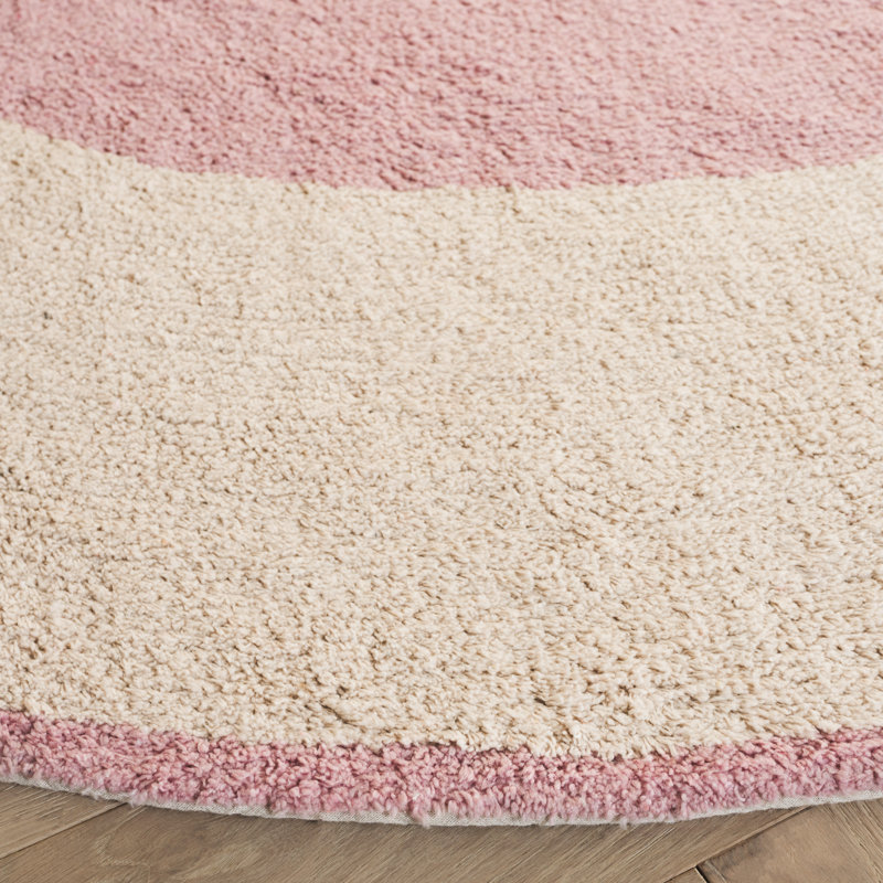 Keecha Handtufted Recycled Cotton Machine Washable Rug, Round 4'