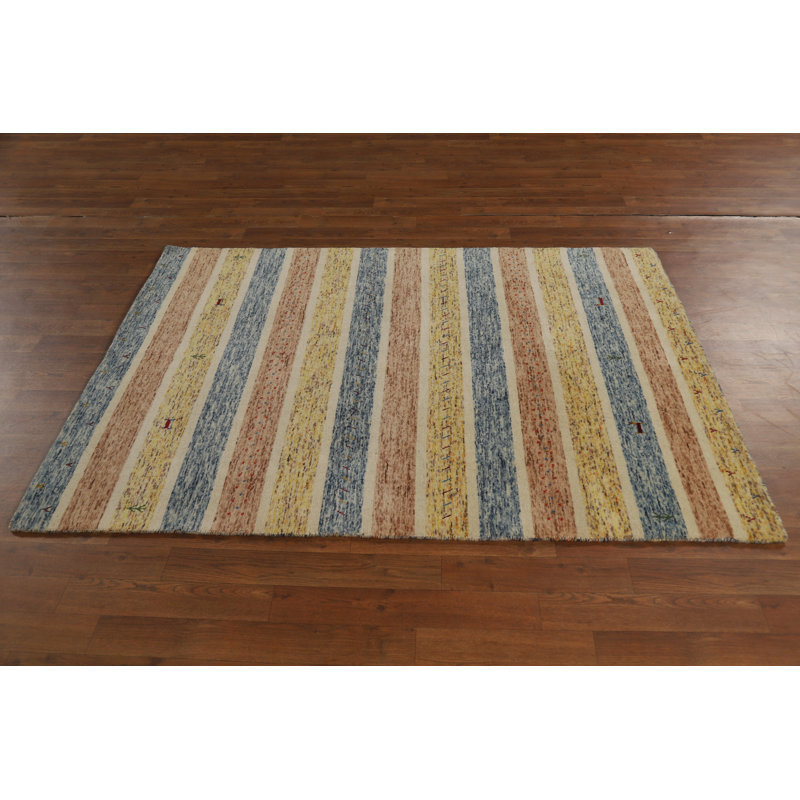 Tapis tribal rayé Gabbeh 4 x 6