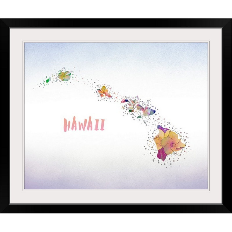 « hawaii state fleur (hawaii hibiscus) », impression, H 16 po x l 20 po x P 1,5 po, Toile