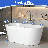 63" x 29.53" Freestanding Soaking Acrylic Oval Bathtub