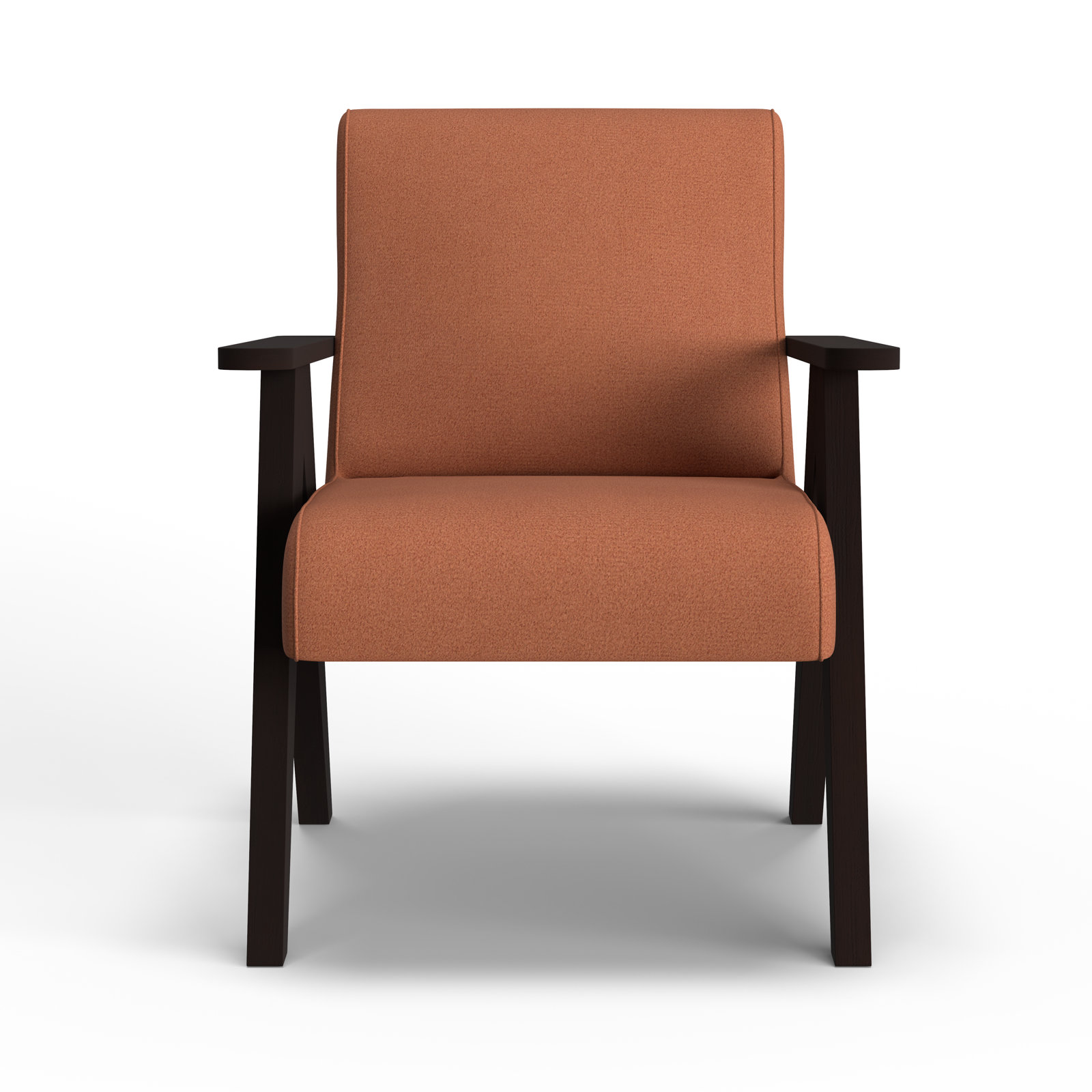 Luna Upholstered Jeanneret Accent Chair, Rosewood, Espresso