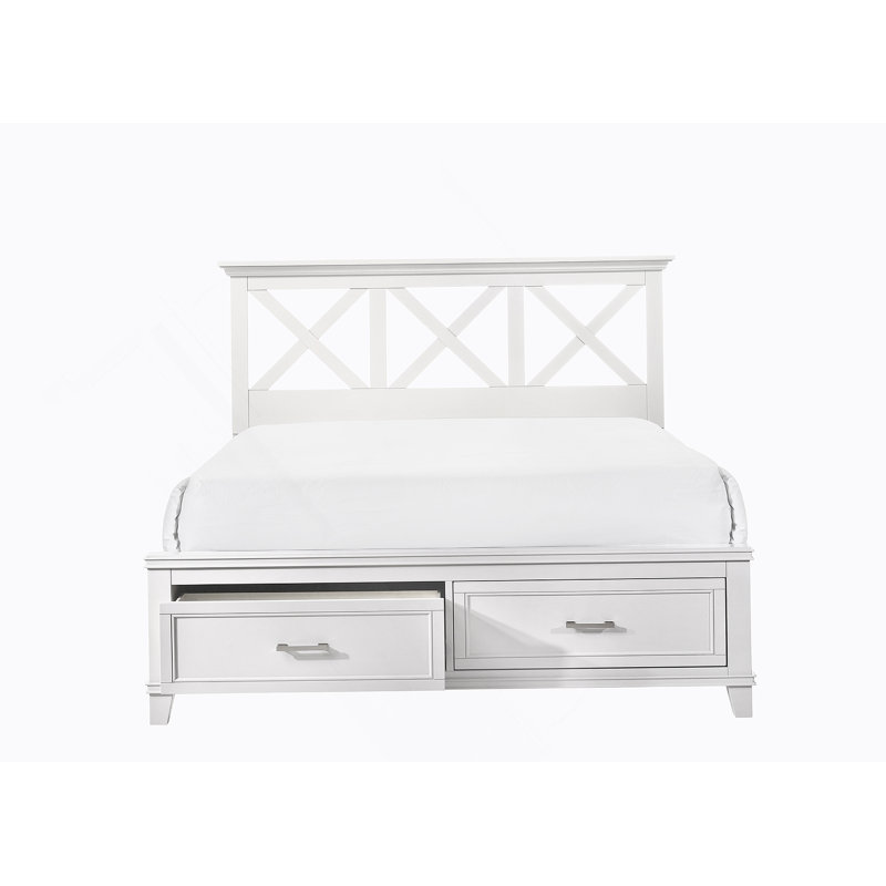 King X Storage Bed, White