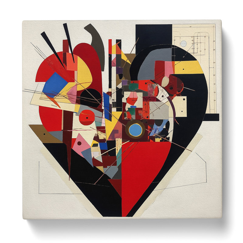 Anatomical Heart Suprematism No.1 - No Frame Print, 50cm H x 50cm W x 3cm D